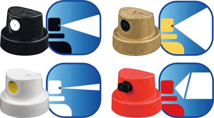 Produktbild Edding Spraykopfset (Weiss, Gold, Black, Schwarz, Rot, Red, White)