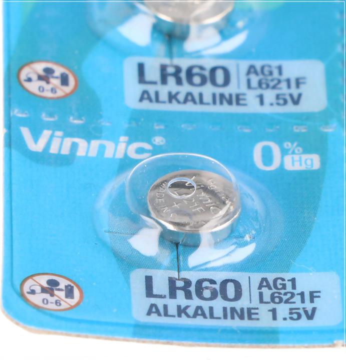Produktbild Vinnic 10 Stück AG1 Alkaline-Einweg-Batterie Type G1, AG1, L621, LR60 (10 Stk., LR621, 22 mAh)