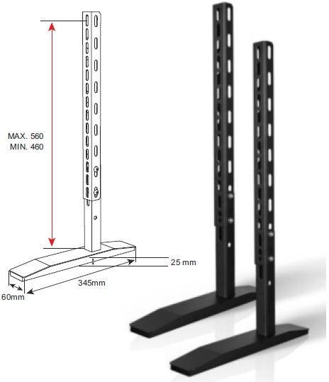 Produktbild DSS Premium Tischfuss, schwarz, Metall (55", 55 kg)