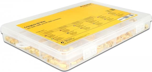 Delock Crimpbox 120-teilig 50 Ohm mit SMA, SMB und RP-SMA Konnektoren
