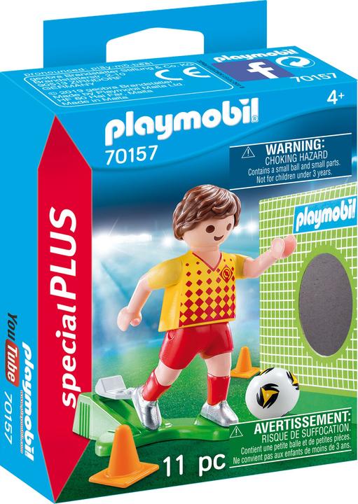 Immagine prodotto Playmobil Giocatore di calcio con il muro della porta (70157)