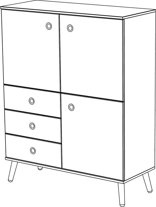 Produktbild tenzo Highboard Dot Taupe 137 x 109 cm (109 x 43 x 137 cm)