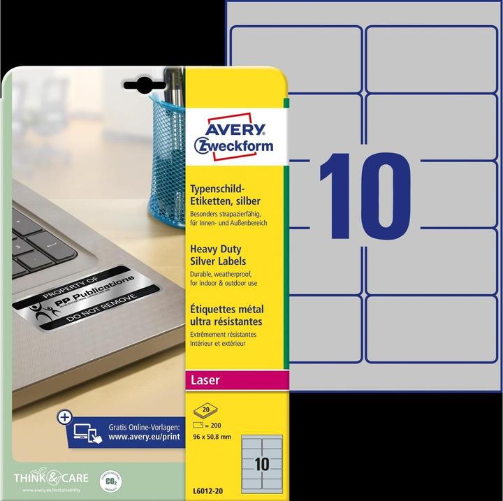 Actual product image Avery Nameplate labels