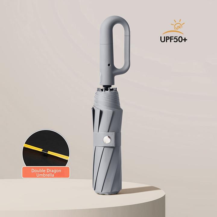 Actual product image Alopini Portable large automatic umbrella with buckle for both sunny and rainy days