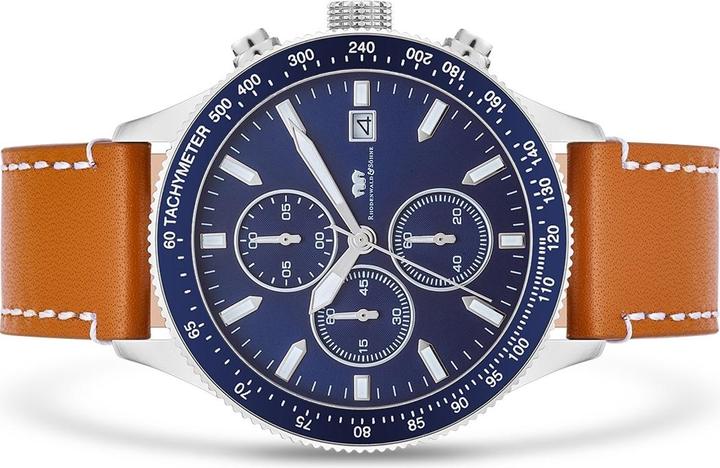 Produktbild Herren Chronograph Karthago II Echtleder Braun - 31938 (Chronograph, 43 mm)