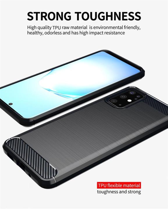Produktbild Cadorabo TPU Ultra Slim carbon edelstahl Kombi Cover (Samsung Galaxy S20+)