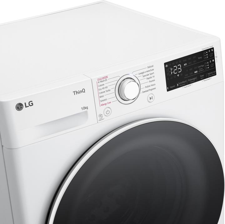 Image du produit LG F4R3710NSWW Lave-linge 10 kg AI DD, Classe A-10%, 1400 tr/min, Auto-dosage, Wi-Fi (10 kg, Gauche)