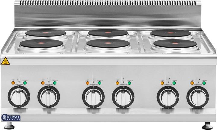 Produktbild Royal Catering Elektroherd Gastro 12 kW 6 Kochplatten je Ø 19 cm 3 Heizstufen Tisch-Herdplatten