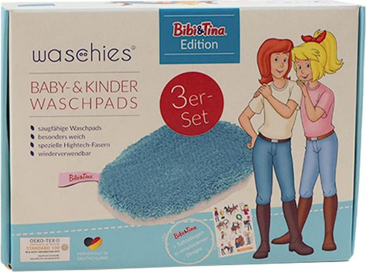 Actual product image Waschies Kidsline - Wash Pads for Babies & Children Bibi&Tina Blue Edition
