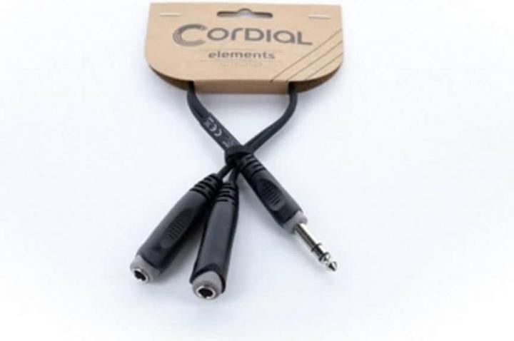 Cordial 14882 Klinke Audio Y-Adapter (1x Klinkenstecker 6.3 mm (stereo) - 2x Kli