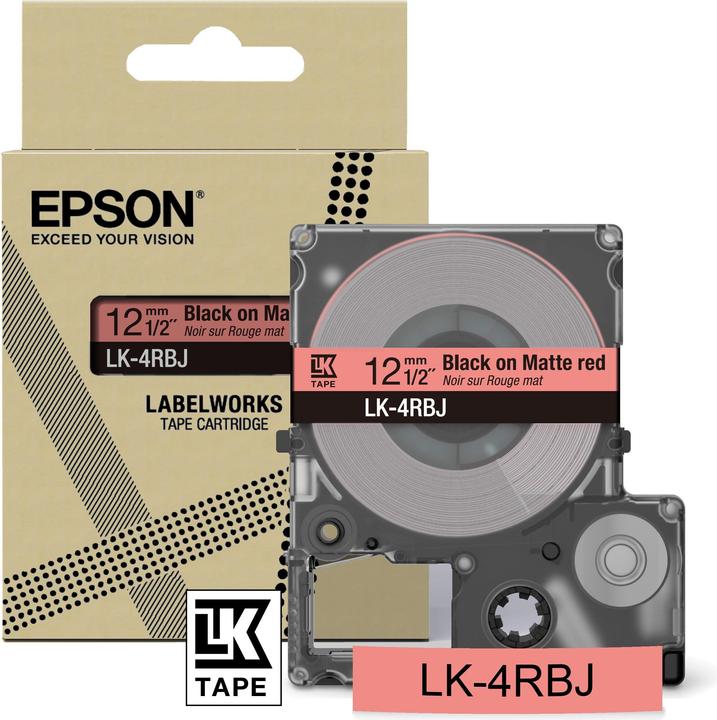 Epson Matte Red/Black 12mm LK-4RBJ (1.20 cm, Rot)