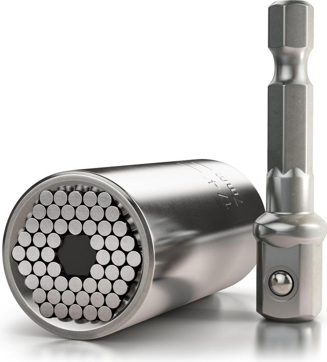 Produktbild Brandson Steckschlüssel, Universal Schlüssel, Multifunktions Nuss Bit Adapter, Universalnuss 7-19mm + Adapter