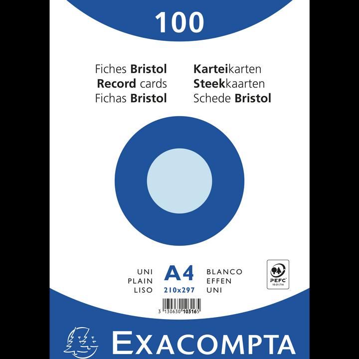 Produktbild Exacompta Karteikarten (210 x 297 mm, 205 g/m², 100 x)