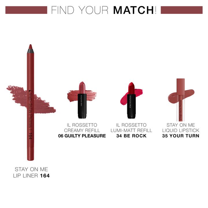 Actual product image Diego dalla Palma Stay On Me Lip Liner Long Lasting Lip Pencil 164 Marsala (164 Marsala)