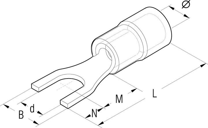 Produktbild Kalitec 10 Stück GKSBU5 Kabelschuhe Gabelkabelschuhe 1,5-2,5mm² I blau teilisoliert I PVC Kragen U5