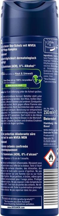 Actual product image NIVEA MEN Deo Spray Protect & Care Male 150 ml (Spray, 150 ml)