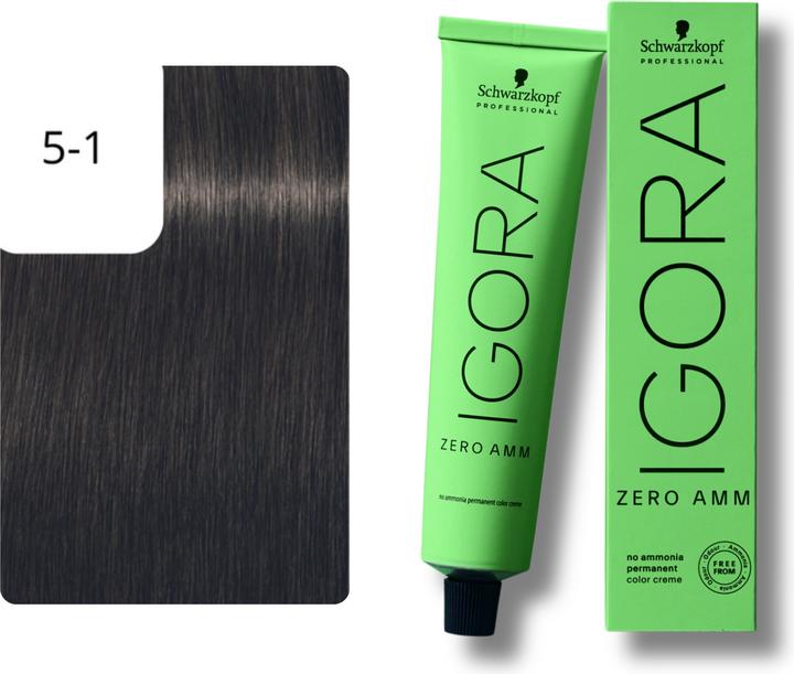 Produktbild Schwarzkopf Igora Zero AMM - 5-1 Hellbraun Cendré (5-1 Hellbraun Cendré)