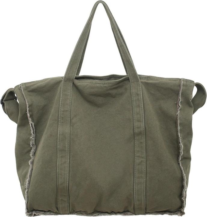 Produktbild Only-Bags.Store Einfache Canvas Tote Umhängetasche, einfache Umhängetasche, raue Kante Canvas Tasche, Student