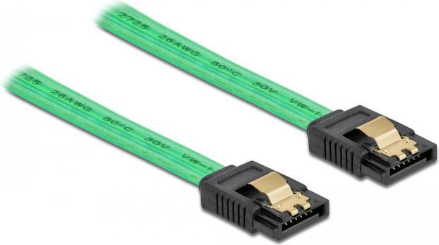 Actual product image Delock SATA 6 Gb/s Cable UV glow effect