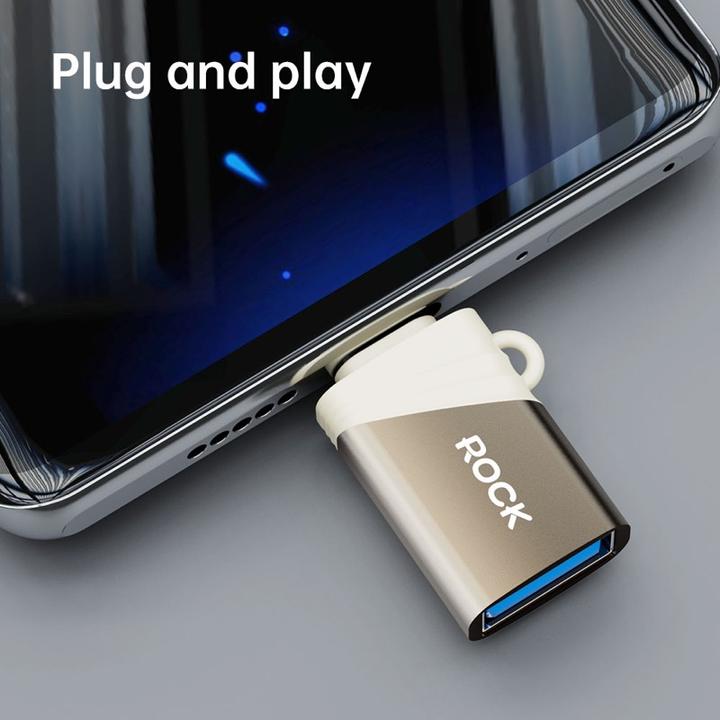 Produktbild Rock - L12 USB-A 3.0 zu Type-C OTG Adapter, Gold (USB-A, USB Typ C)