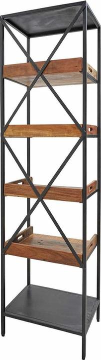 Loberon Regal Lancaster antikbraun/schwarz (200 x 55 x 40 cm)