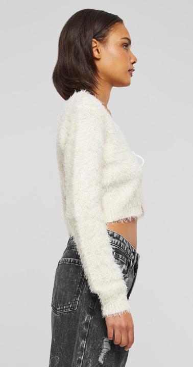 Actual product image Urban Classics Ladies Tied Cropped Feather Cardigan - 117653 (4XL)