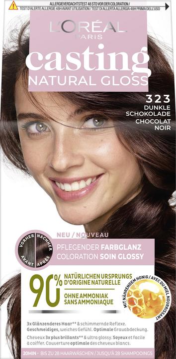 Produktbild L'Oréal Paris Natural Gloss Coloration 323 Brown Chocolat 395 (323 Dunkle Schokolade)