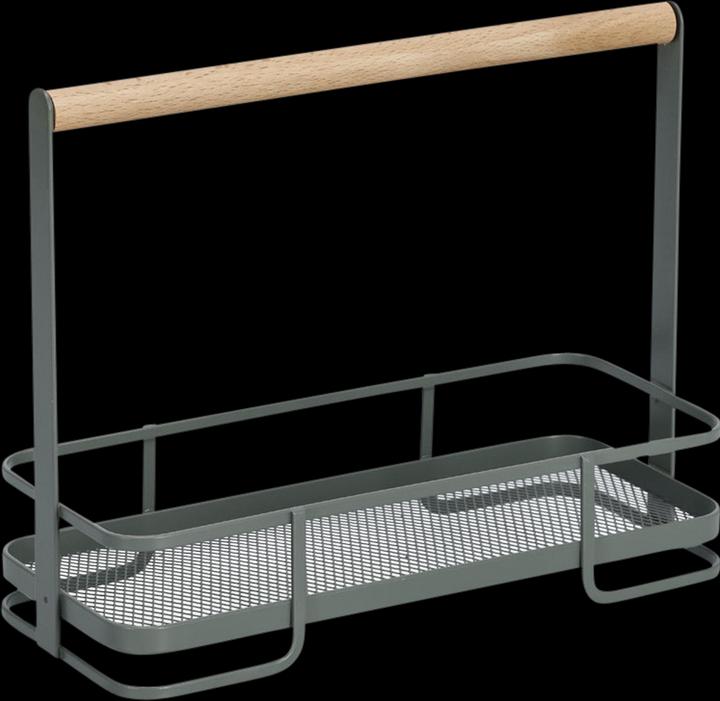 Image du produit Zeller Present Panier de transport, métal/hêtre, sauge