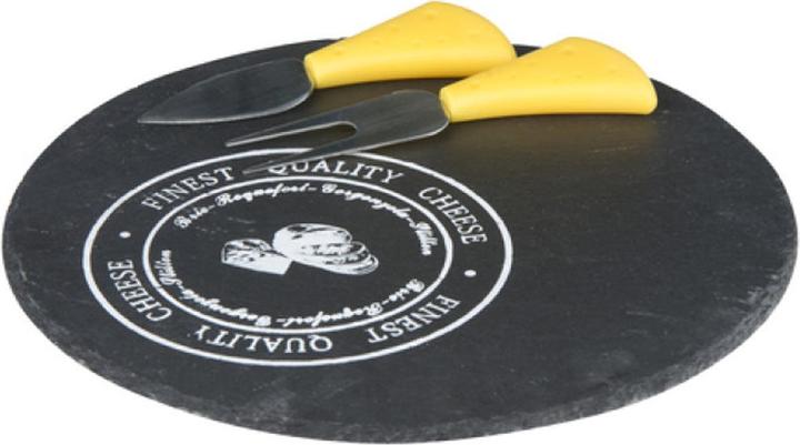 Produktbild Mojawo 3er Schiefer Käse Brett Set Schneidebrett Servierbrett Ø23cm