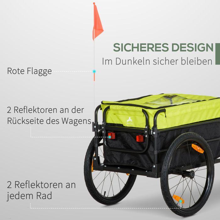 Produktbild Swisshandel24 Lastenanhänger Bollerwagen 130x64x103cm Stahl Schwarz+Gelb