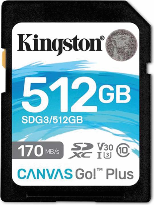 Kingston Canvas Go! Plus (512 Go, SDXC, U3, UHS-I)