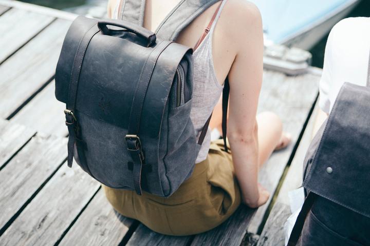 Only-Bags.Store Canvas-Rucksack, robuster Canvas-Rucksack, Recla, Reise-Rucimed-Leder, Vintage-Rucksack (14 l)