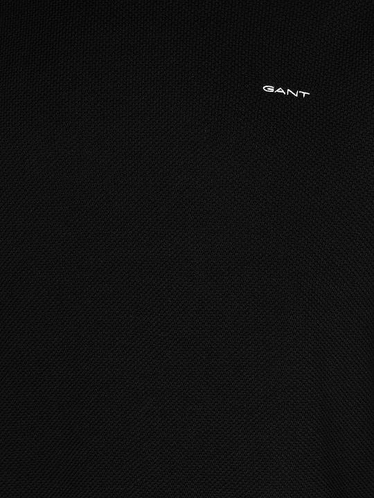 Produktbild GANT Cotton Pique Pullover Crew Neck Black (S, L, 3XL)
