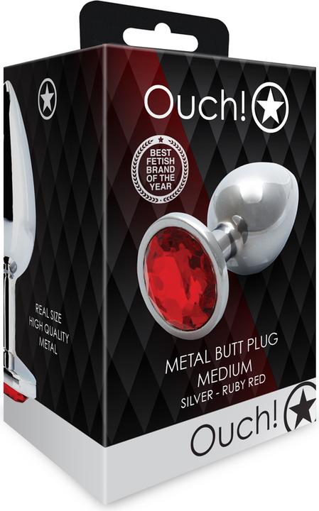 Actual product image Ouch! Round Gem Butt Plug - Medium