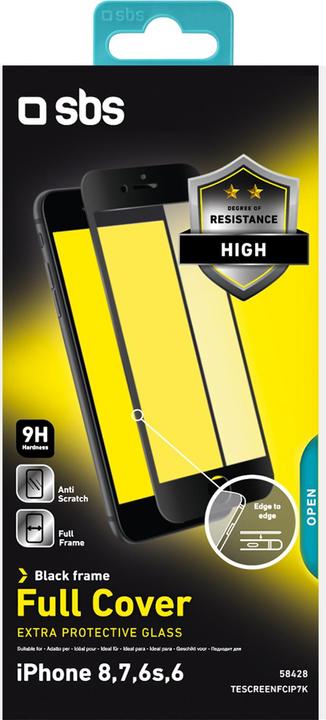 Produktbild SBS Glas Displayschutz Full Cover für iPhone 8/7/6s/6 (1 Stück, Apple iPhone 8)