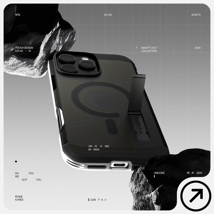 Actual product image Spigen - Tough Armor MagSafe - iPhone 16 Pro - Frost Black (Apple iPhone 16 Pro)