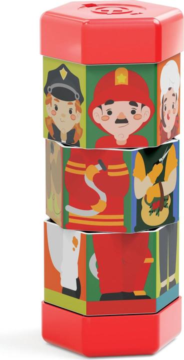 Actual product image Quercetti Rotating puzzle children and professions Tubo Mix and Match, 2583 (2 pieces)