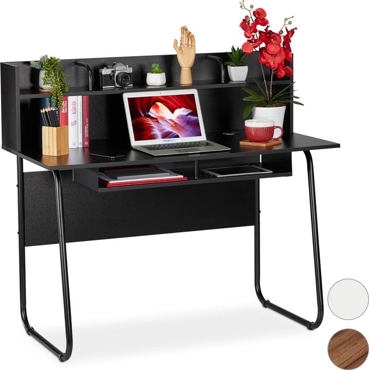 Actual product image Relaxdays Desk With Shelving (120 x 60 x 109 cm)