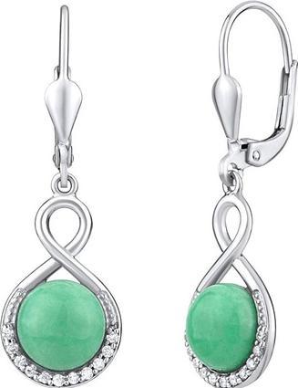Silvego Silver earrings with natural Jadeite JST14710JA