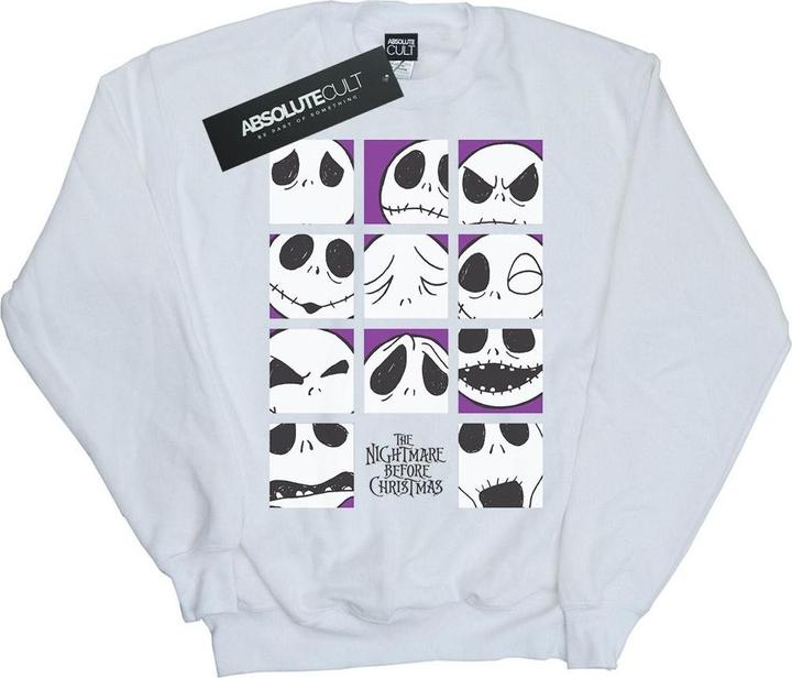 Disney Nightmare Before Christmas Many Faces Of Jack Squares Sweatshirt (L)