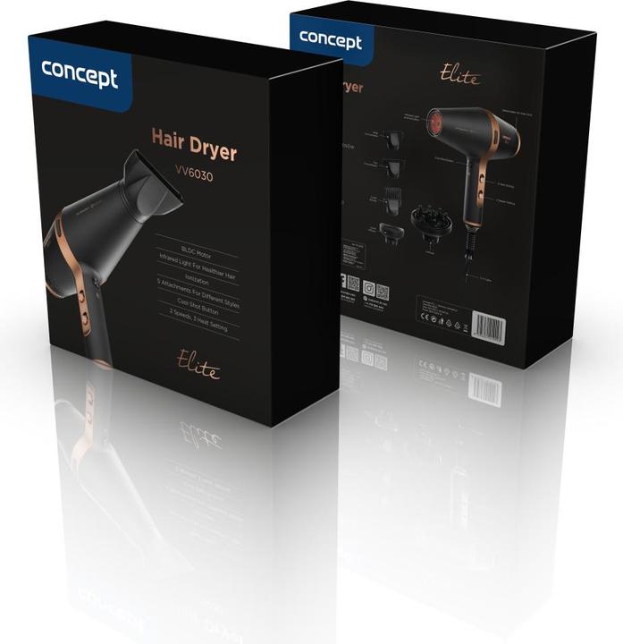 Actual product image Concept VV6030 Hair Dryer 2200 W Black Bronze