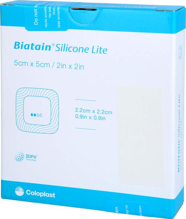 Actual product image Coloplast Biatain Silicone Lite Foam Dressing 5x5cm, 5 pcs VER