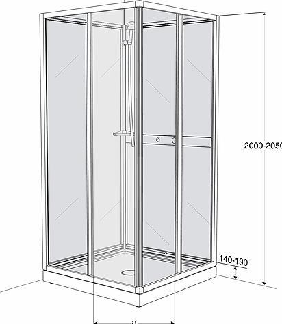 Actual product image Ifö Next NKH 90 x 90 cm - kabineoverdel. eksl. underdel