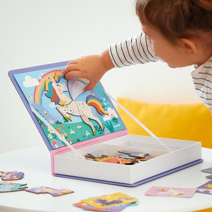 Actual product image Janod Magnetic book unicorn (German, French, Italian, English)