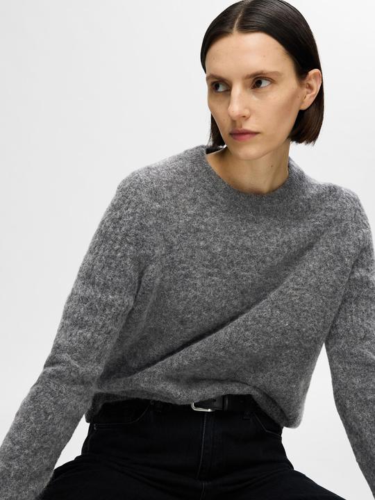 Actual product image Selected Femme Slfsia Ras Ls Knit O-Neck Noos (M)