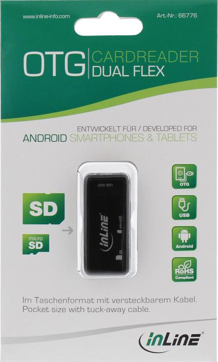 Produktbild InLine USB OTG Card Reader Dual Flex (USB)