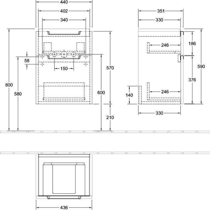Produktbild Villeroy & Boch Villeroy und Boch Waschtischunterschrank XXL Subway 2.0 A906