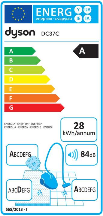 Energie-Label Dyson DC37c Advanced Allergy