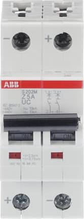 Produktbild ABB LS S202M-Z5UC SicherungsautomatÂ Z-Char., 10kA, 5A, 2P LS S202M-Z5UC