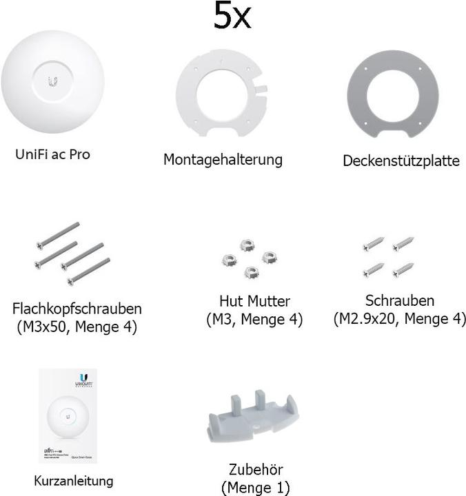 Immagine prodotto Ubiquiti UniFi AP AC-PRO - Set da 5 (1300 Mbit/s)